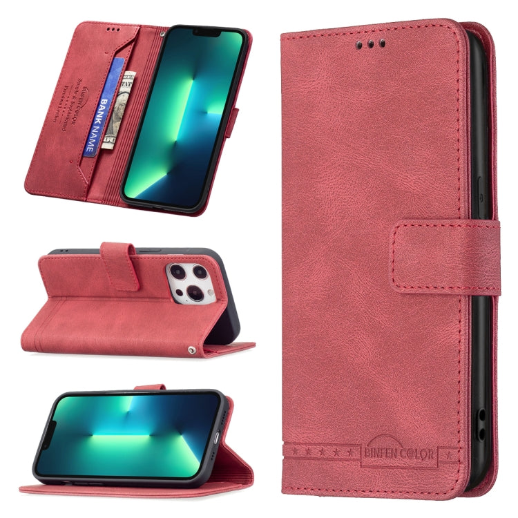 For iPhone 13 Pro Magnetic Clasp RFID Blocking Anti-Theft Leather Case with Holder & Card Slots & Wallet