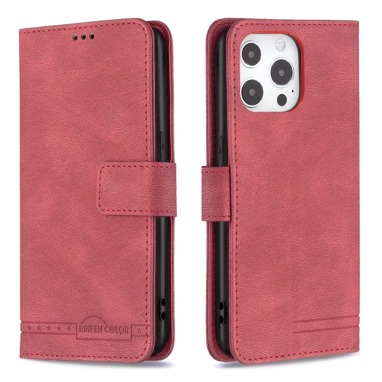 For iPhone 13 Pro Magnetic Clasp RFID Blocking Anti-Theft Leather Case with Holder & Card Slots & Wallet