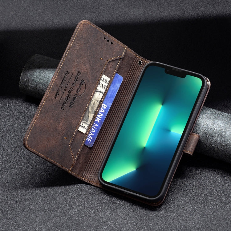 For iPhone 13 Pro Magnetic Clasp RFID Blocking Anti-Theft Leather Case with Holder & Card Slots & Wallet