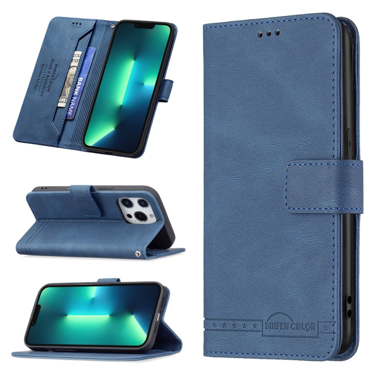 For iPhone 13 Pro Magnetic Clasp RFID Blocking Anti-Theft Leather Case with Holder & Card Slots & Wallet