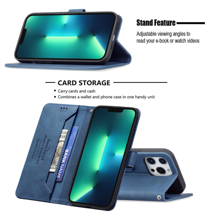 For iPhone 13 Pro Magnetic Clasp RFID Blocking Anti-Theft Leather Case with Holder & Card Slots & Wallet