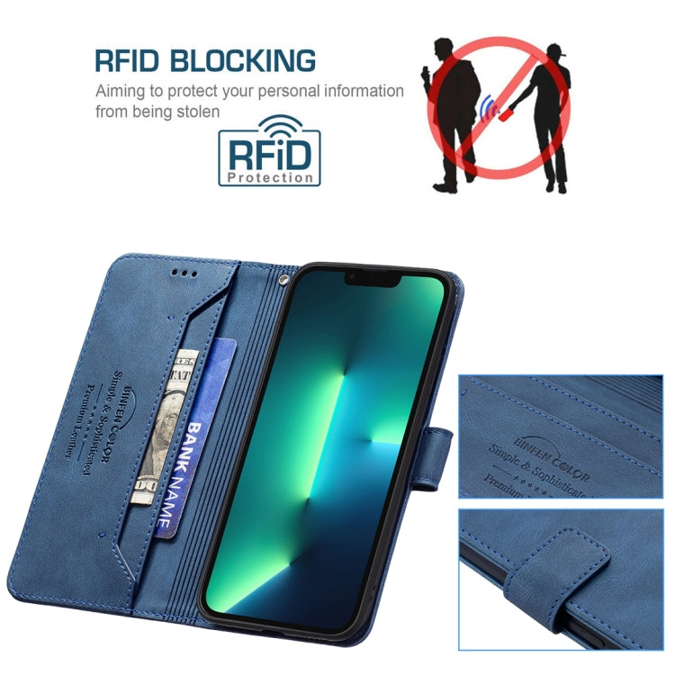 For iPhone 13 Pro Magnetic Clasp RFID Blocking Anti-Theft Leather Case with Holder & Card Slots & Wallet