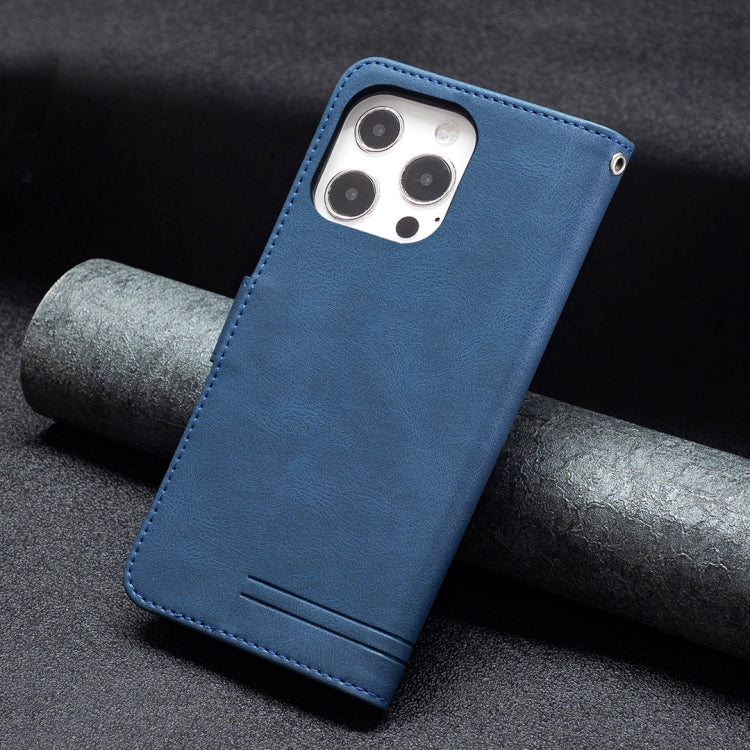 For iPhone 13 Pro Magnetic Clasp RFID Blocking Anti-Theft Leather Case with Holder & Card Slots & Wallet