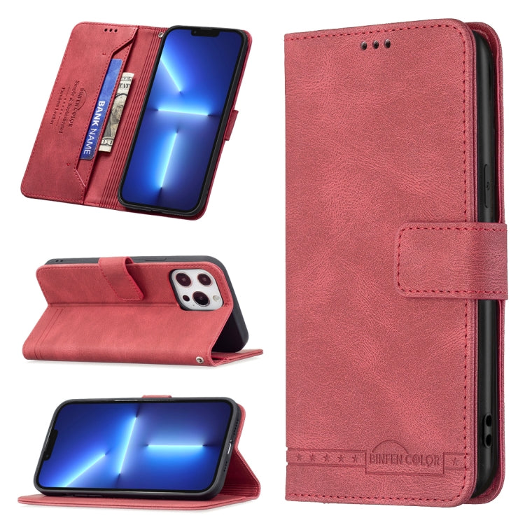 For iPhone 13 Pro Max Magnetic Clasp RFID Blocking Anti-Theft Leather Case with Holder & Card Slots & Wallet