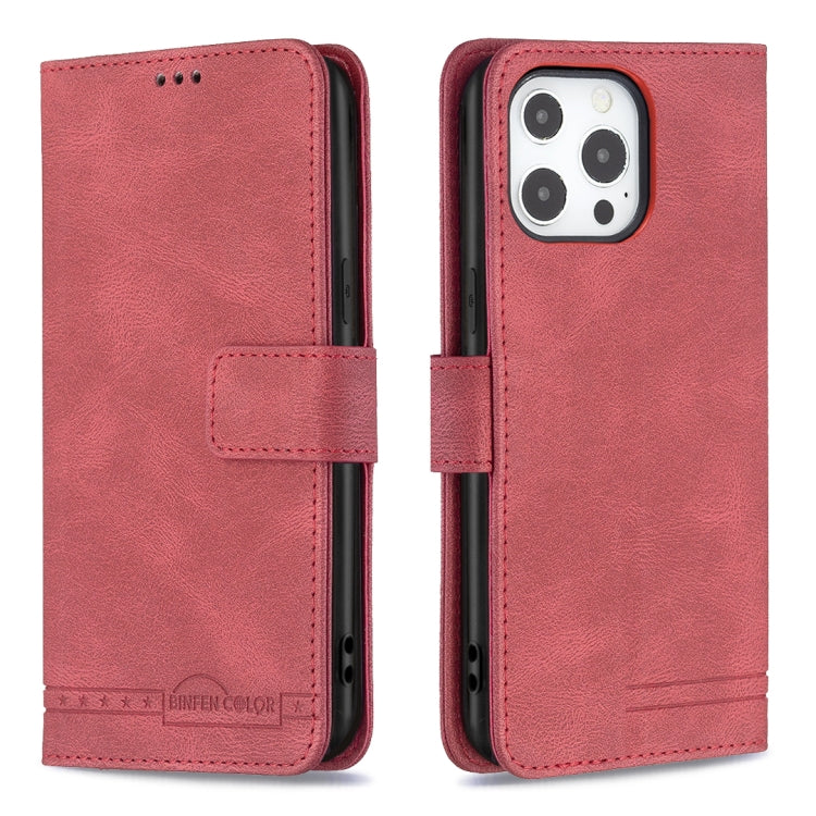 For iPhone 13 Pro Max Magnetic Clasp RFID Blocking Anti-Theft Leather Case with Holder & Card Slots & Wallet