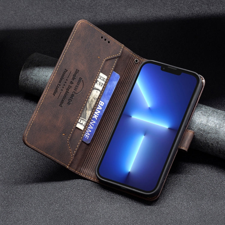 For iPhone 13 Pro Max Magnetic Clasp RFID Blocking Anti-Theft Leather Case with Holder & Card Slots & Wallet