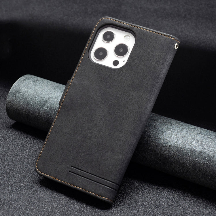 For iPhone 13 Pro Max Magnetic Clasp RFID Blocking Anti-Theft Leather Case with Holder & Card Slots & Wallet