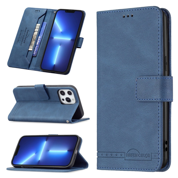For iPhone 13 Pro Max Magnetic Clasp RFID Blocking Anti-Theft Leather Case with Holder & Card Slots & Wallet