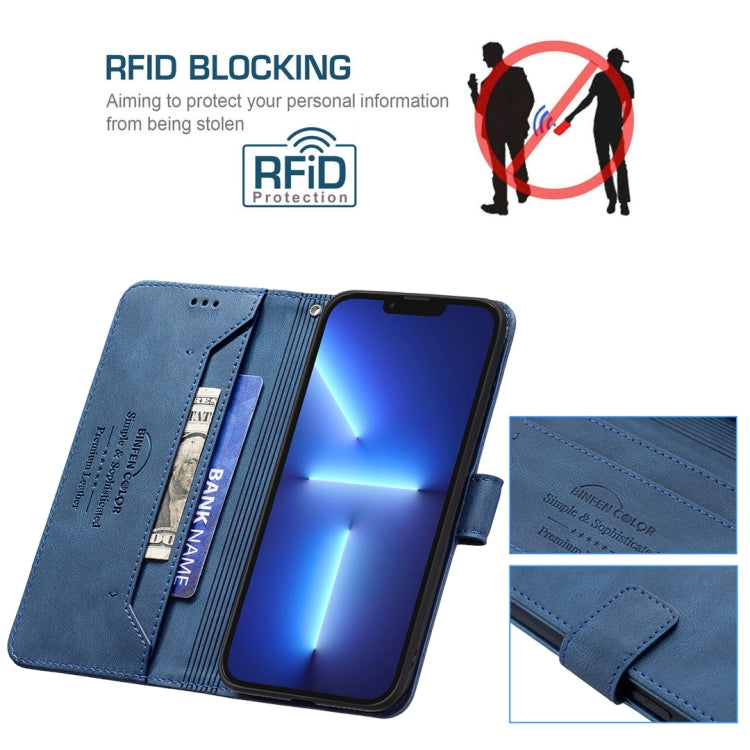 For iPhone 13 Pro Max Magnetic Clasp RFID Blocking Anti-Theft Leather Case with Holder & Card Slots & Wallet