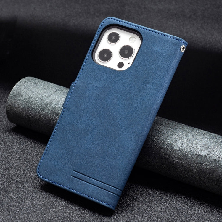 For iPhone 13 Pro Max Magnetic Clasp RFID Blocking Anti-Theft Leather Case with Holder & Card Slots & Wallet