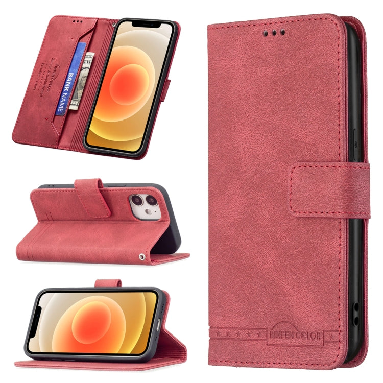For iPhone 13 Magnetic Clasp RFID Blocking Anti-Theft Leather Case with Holder & Card Slots & Wallet For iPhone 12 mini
