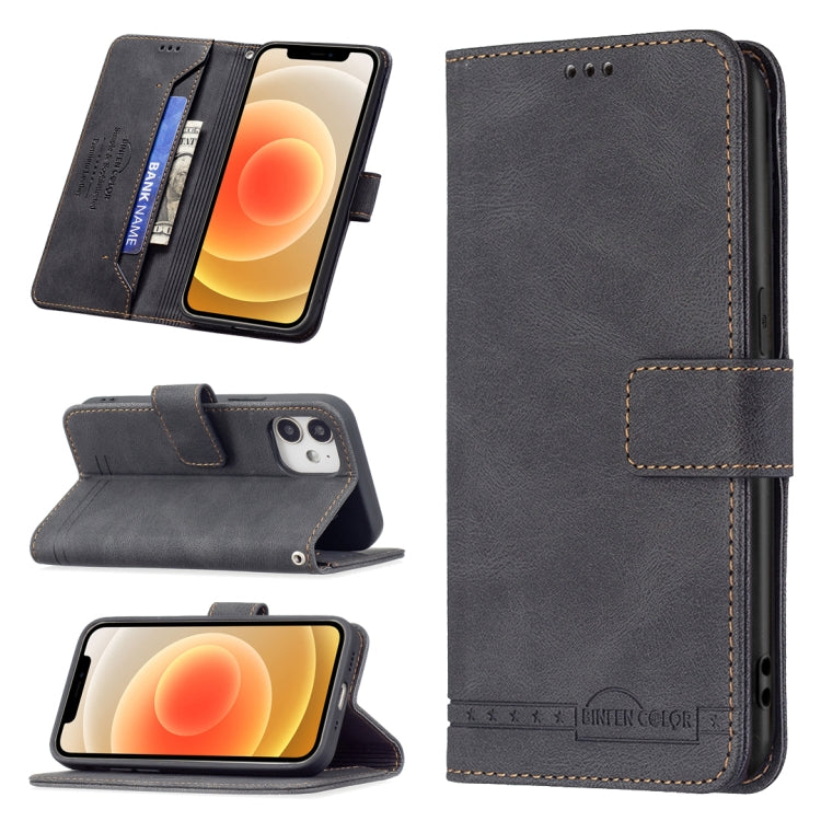 For iPhone 13 Magnetic Clasp RFID Blocking Anti-Theft Leather Case with Holder & Card Slots & Wallet For iPhone 12 mini