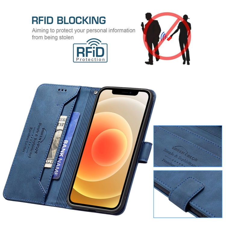 For iPhone 13 Magnetic Clasp RFID Blocking Anti-Theft Leather Case with Holder & Card Slots & Wallet For iPhone 12 mini