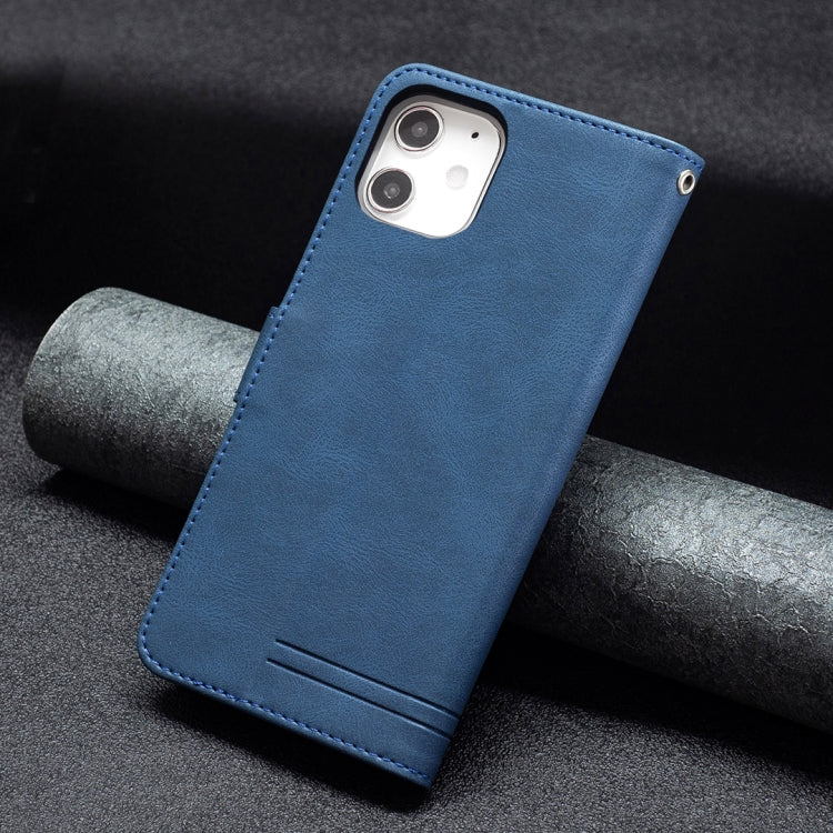 For iPhone 13 Magnetic Clasp RFID Blocking Anti-Theft Leather Case with Holder & Card Slots & Wallet For iPhone 12 mini