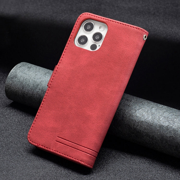 For iPhone 12 / 12 Pro Magnetic Clasp RFID Blocking Anti-Theft Leather Case with Holder & Card Slots & Wallet