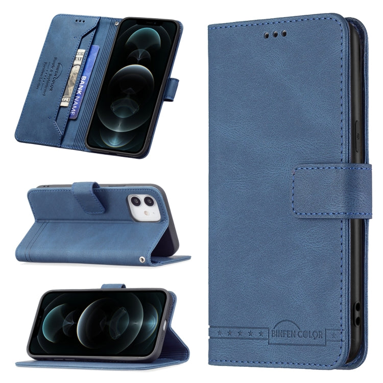 For iPhone 12 / 12 Pro Magnetic Clasp RFID Blocking Anti-Theft Leather Case with Holder & Card Slots & Wallet