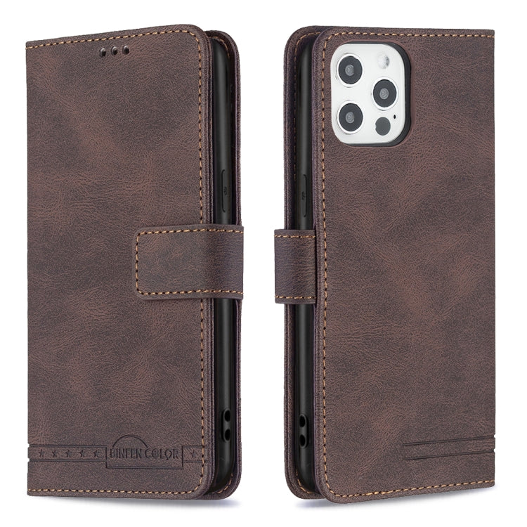For iPhone 12 Pro Max Magnetic Clasp RFID Blocking Anti-Theft Leather Case with Holder & Card Slots & Wallet