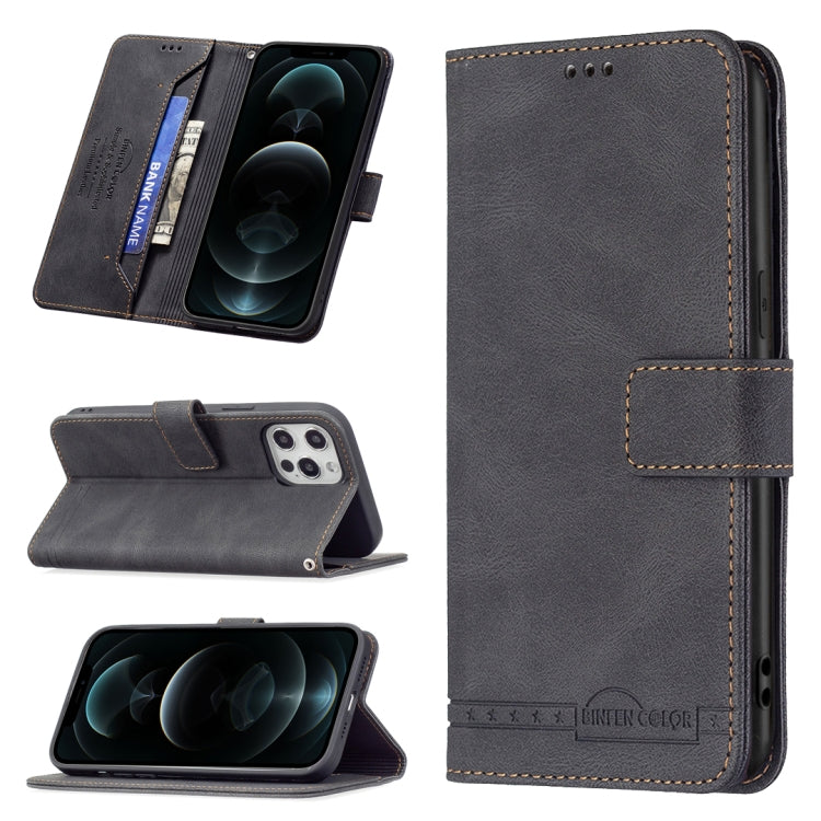 For iPhone 12 Pro Max Magnetic Clasp RFID Blocking Anti-Theft Leather Case with Holder & Card Slots & Wallet
