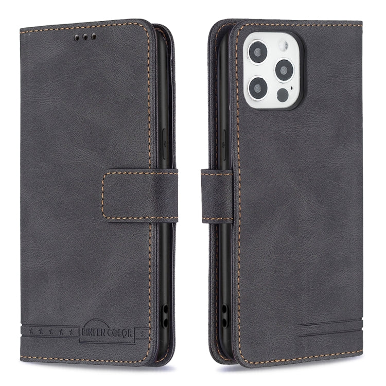 For iPhone 12 Pro Max Magnetic Clasp RFID Blocking Anti-Theft Leather Case with Holder & Card Slots & Wallet