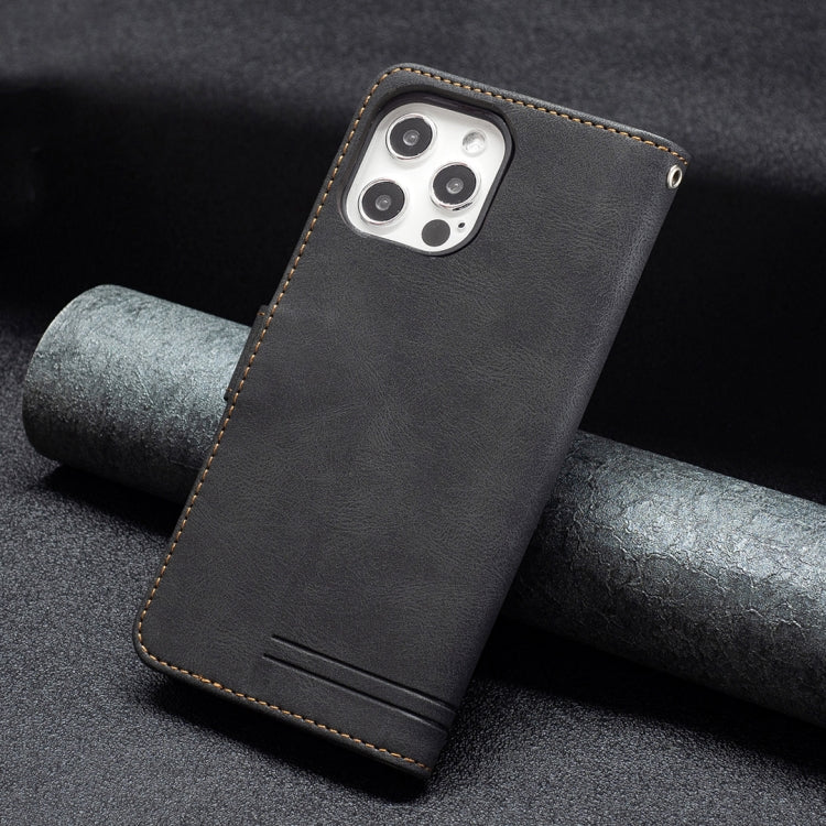 For iPhone 12 Pro Max Magnetic Clasp RFID Blocking Anti-Theft Leather Case with Holder & Card Slots & Wallet
