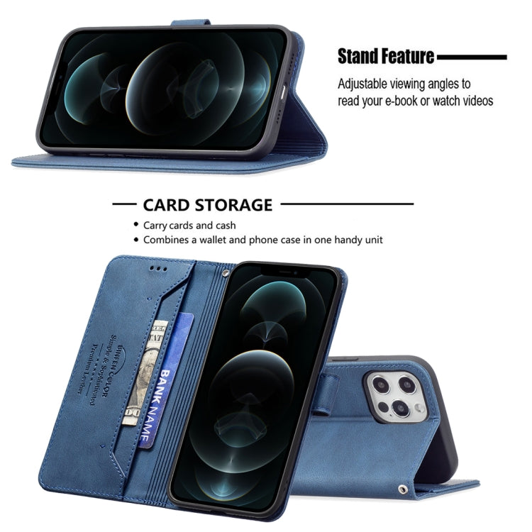 For iPhone 12 Pro Max Magnetic Clasp RFID Blocking Anti-Theft Leather Case with Holder & Card Slots & Wallet