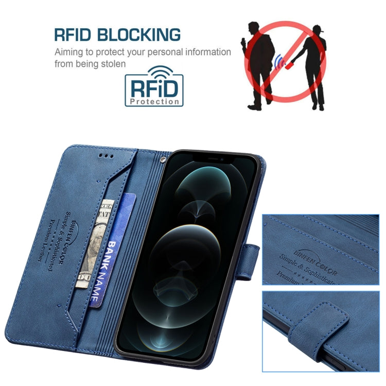 For iPhone 12 Pro Max Magnetic Clasp RFID Blocking Anti-Theft Leather Case with Holder & Card Slots & Wallet