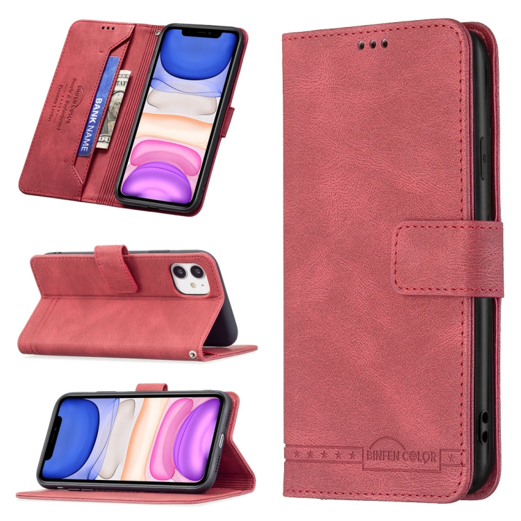 For iPhone 11 Magnetic Clasp RFID Blocking Anti-Theft Leather Case with Holder & Card Slots & Wallet