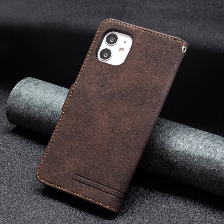 For iPhone 11 Magnetic Clasp RFID Blocking Anti-Theft Leather Case with Holder & Card Slots & Wallet
