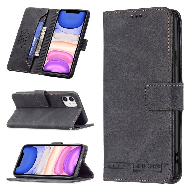 For iPhone 11 Magnetic Clasp RFID Blocking Anti-Theft Leather Case with Holder & Card Slots & Wallet