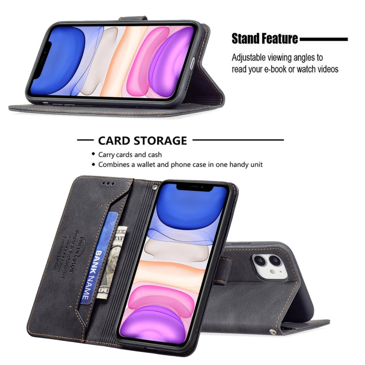 For iPhone 11 Magnetic Clasp RFID Blocking Anti-Theft Leather Case with Holder & Card Slots & Wallet