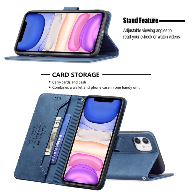 For iPhone 11 Magnetic Clasp RFID Blocking Anti-Theft Leather Case with Holder & Card Slots & Wallet