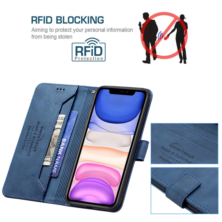 For iPhone 11 Magnetic Clasp RFID Blocking Anti-Theft Leather Case with Holder & Card Slots & Wallet
