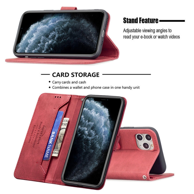 For iPhone 11 Pro Magnetic Clasp RFID Blocking Anti-Theft Leather Case with Holder & Card Slots & Wallet