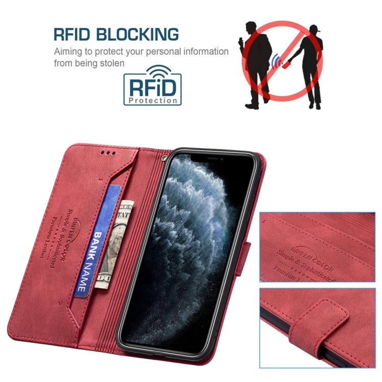 For iPhone 11 Pro Magnetic Clasp RFID Blocking Anti-Theft Leather Case with Holder & Card Slots & Wallet