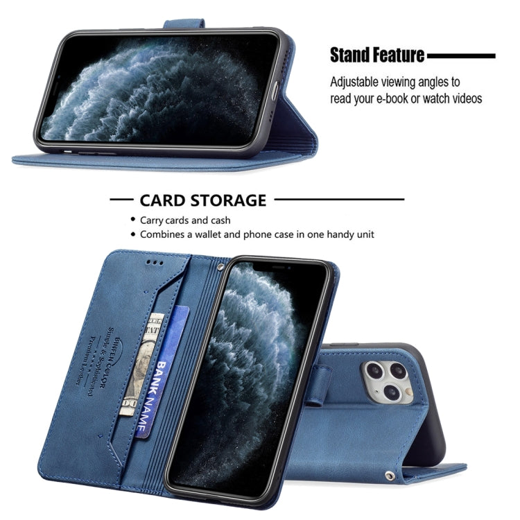 For iPhone 11 Pro Magnetic Clasp RFID Blocking Anti-Theft Leather Case with Holder & Card Slots & Wallet