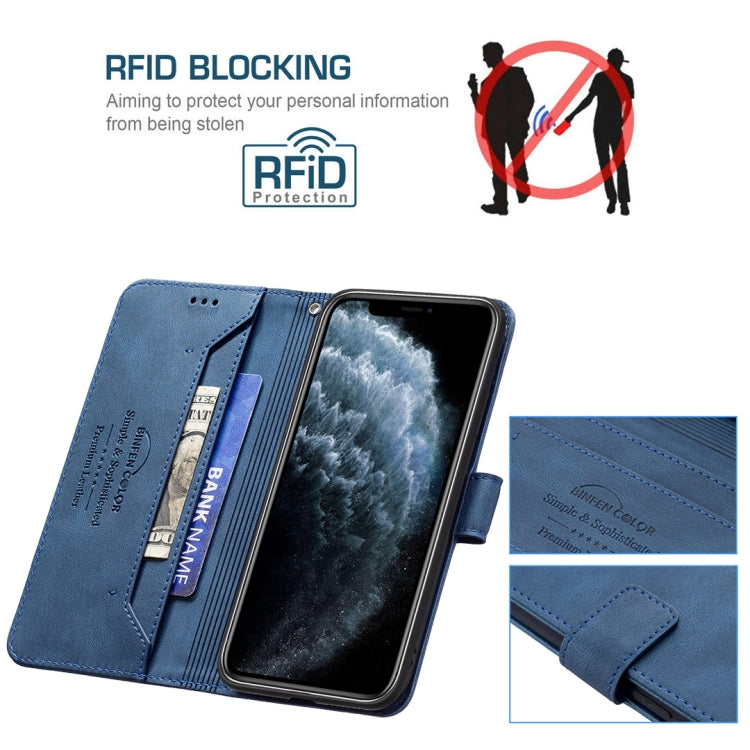 For iPhone 11 Pro Magnetic Clasp RFID Blocking Anti-Theft Leather Case with Holder & Card Slots & Wallet