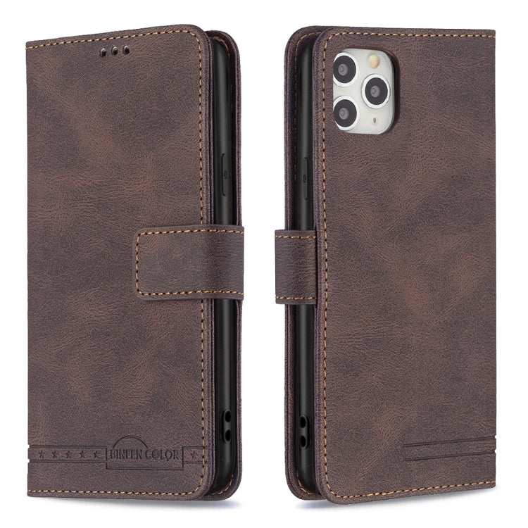 For iPhone 11 Pro Max Magnetic Clasp RFID Blocking Anti-Theft Leather Case with Holder & Card Slots & Wallet