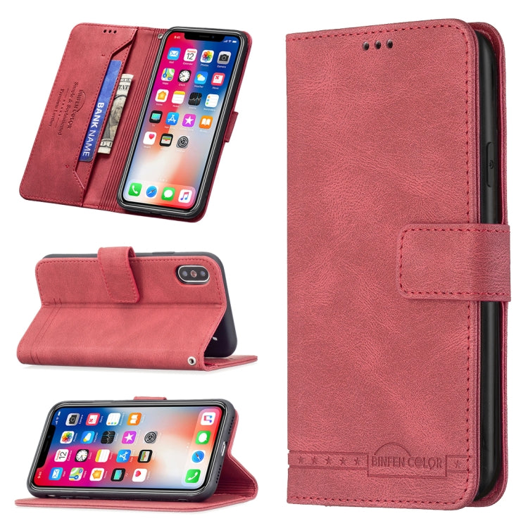For iPhone X / XS Magnetic Clasp RFID Blocking Anti-Theft Leather Case with Holder & Card Slots & Wallet