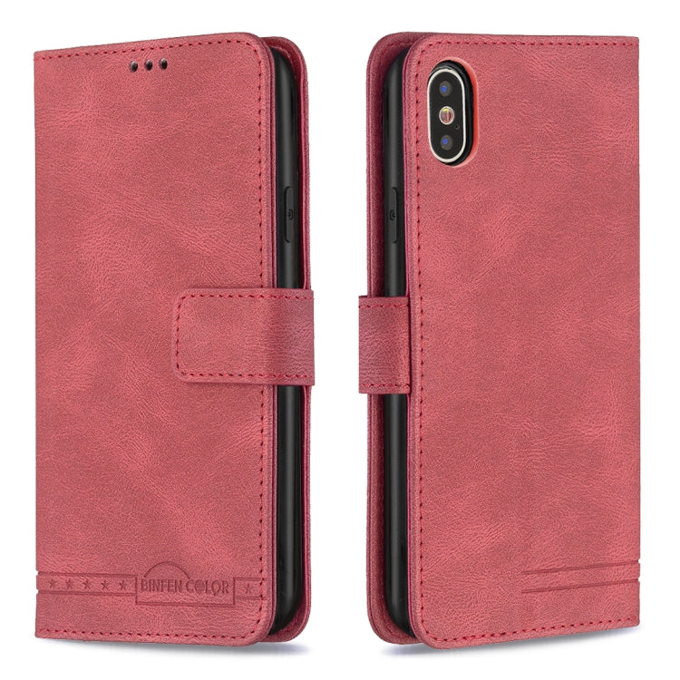For iPhone X / XS Magnetic Clasp RFID Blocking Anti-Theft Leather Case with Holder & Card Slots & Wallet