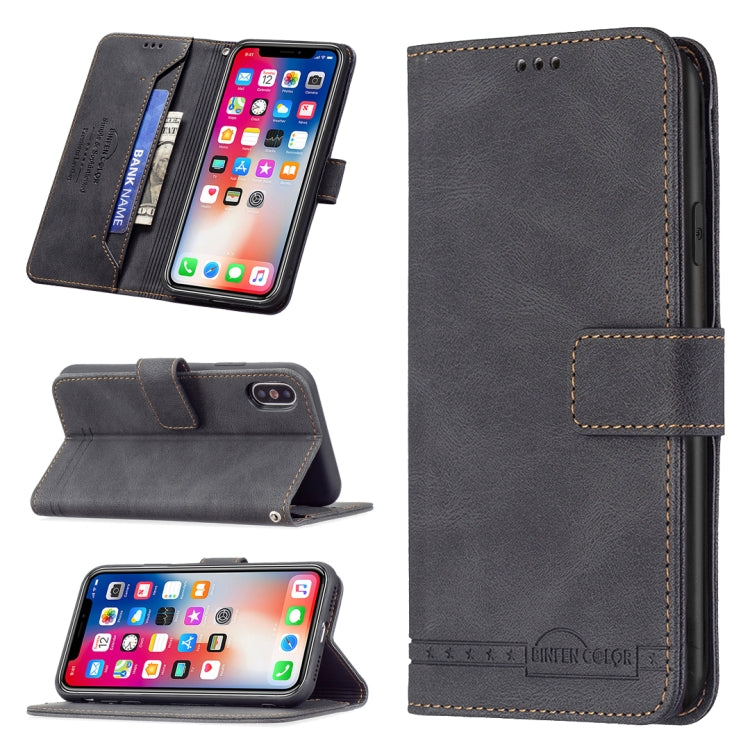 For iPhone X / XS Magnetic Clasp RFID Blocking Anti-Theft Leather Case with Holder & Card Slots & Wallet
