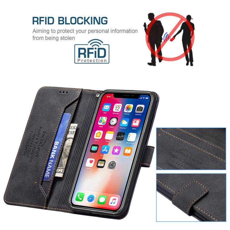 For iPhone X / XS Magnetic Clasp RFID Blocking Anti-Theft Leather Case with Holder & Card Slots & Wallet