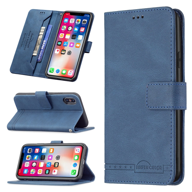 For iPhone X / XS Magnetic Clasp RFID Blocking Anti-Theft Leather Case with Holder & Card Slots & Wallet