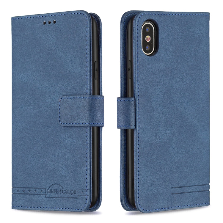 For iPhone X / XS Magnetic Clasp RFID Blocking Anti-Theft Leather Case with Holder & Card Slots & Wallet