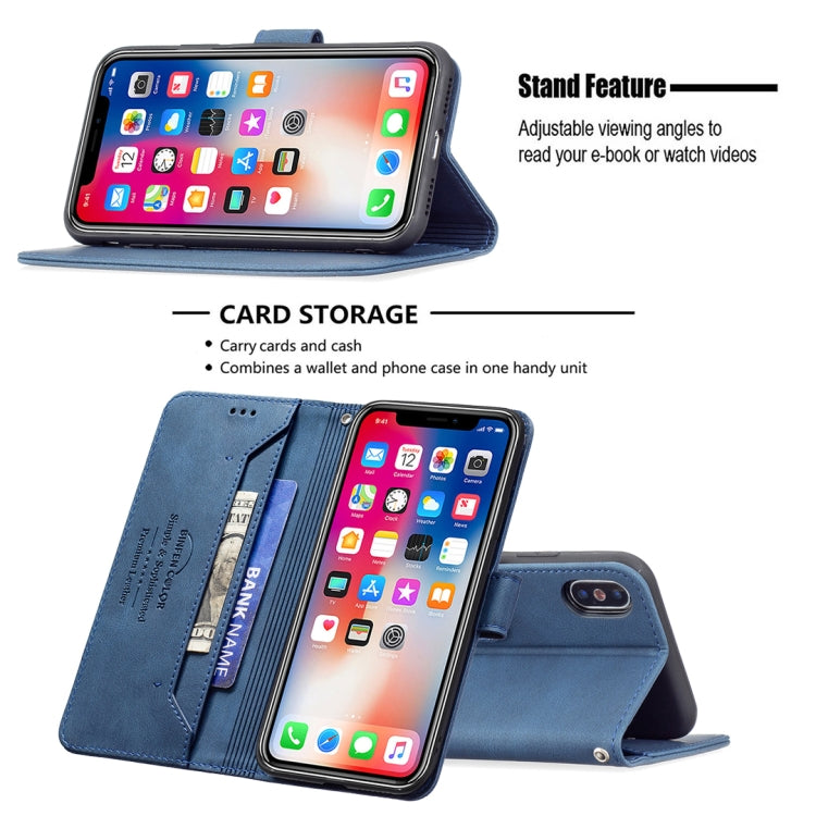 For iPhone X / XS Magnetic Clasp RFID Blocking Anti-Theft Leather Case with Holder & Card Slots & Wallet