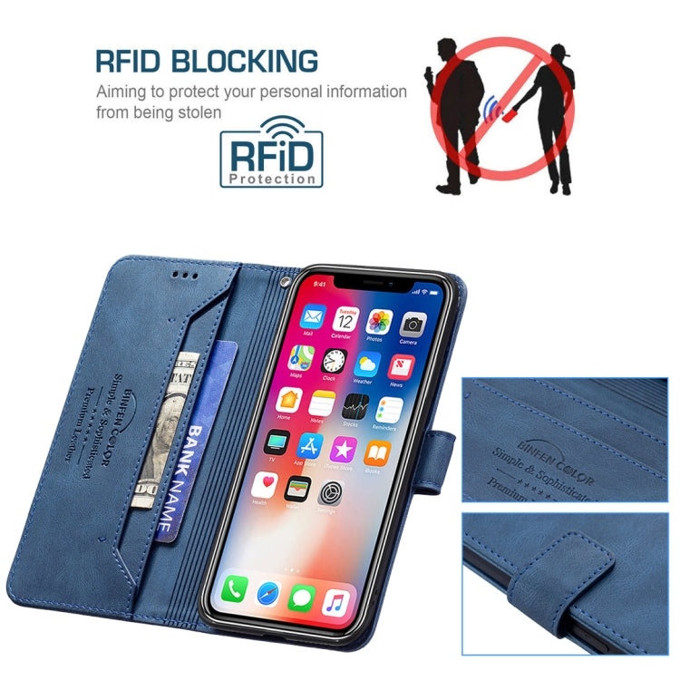 For iPhone X / XS Magnetic Clasp RFID Blocking Anti-Theft Leather Case with Holder & Card Slots & Wallet