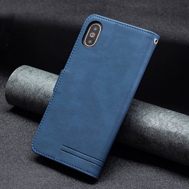 For iPhone X / XS Magnetic Clasp RFID Blocking Anti-Theft Leather Case with Holder & Card Slots & Wallet