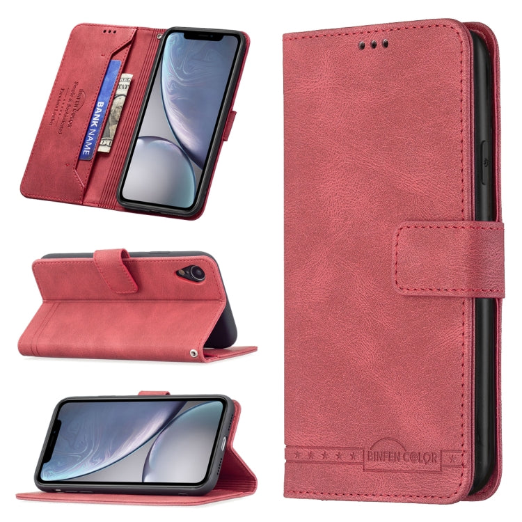 For iPhone XR Magnetic Clasp RFID Blocking Anti-Theft Leather Case with Holder & Card Slots & Wallet