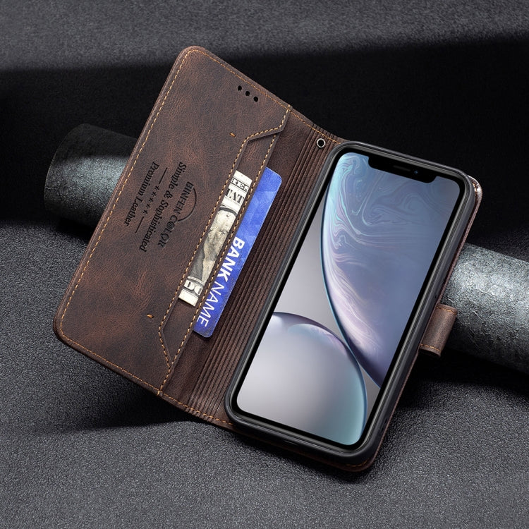 For iPhone XR Magnetic Clasp RFID Blocking Anti-Theft Leather Case with Holder & Card Slots & Wallet
