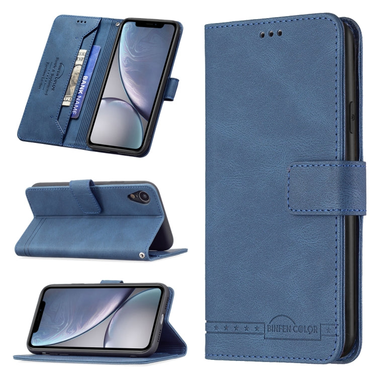 For iPhone XR Magnetic Clasp RFID Blocking Anti-Theft Leather Case with Holder & Card Slots & Wallet
