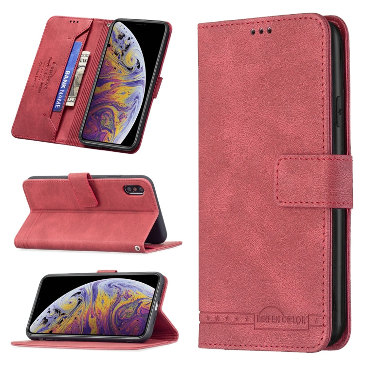 For iPhone XS Max Magnetic Clasp RFID Blocking Anti-Theft Leather Case with Holder & Card Slots & Wallet